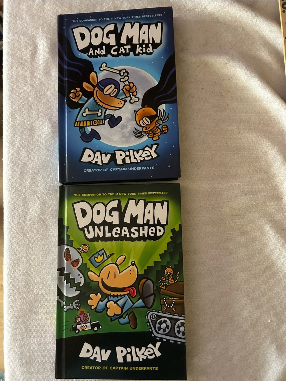 Dog Man Unleashed &Dog Man & Cat Kid Books By Dav Pilkey Set Of 2 Hardcover Book